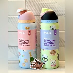 NEW Owala Picnic Prep & Cat Owala 32oz Free Sip Limited Edition UO Exclusive Duo